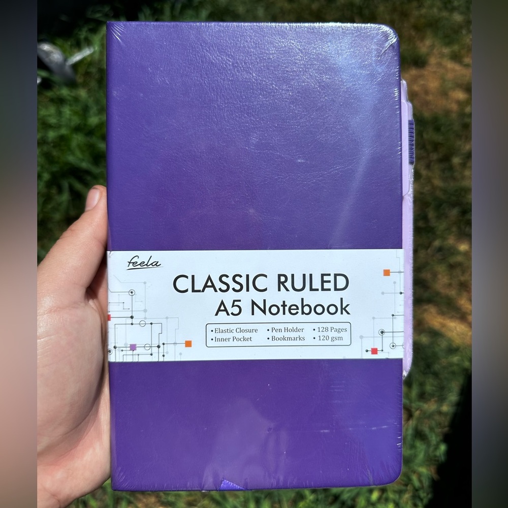 Feela A5 Purple Moleskin Notebooks Journal